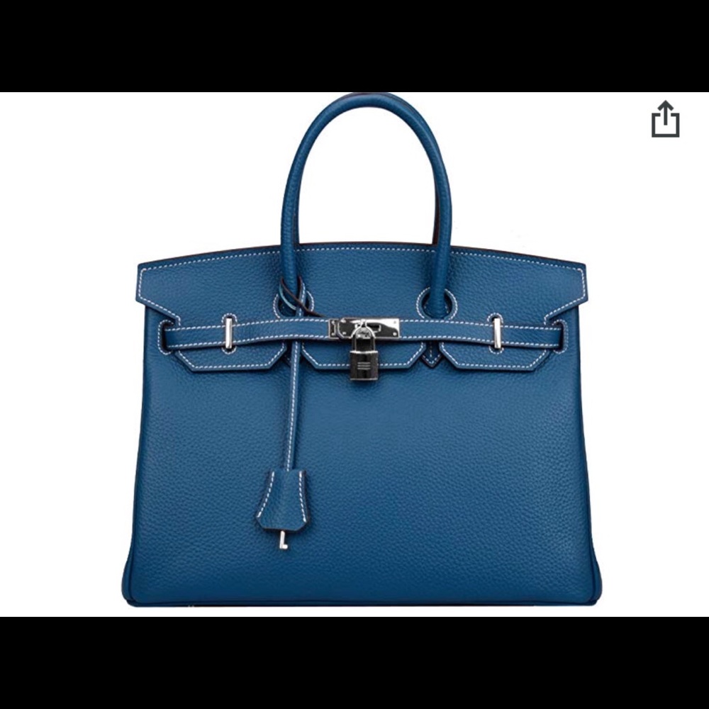 Peacock Blue Leather Bag